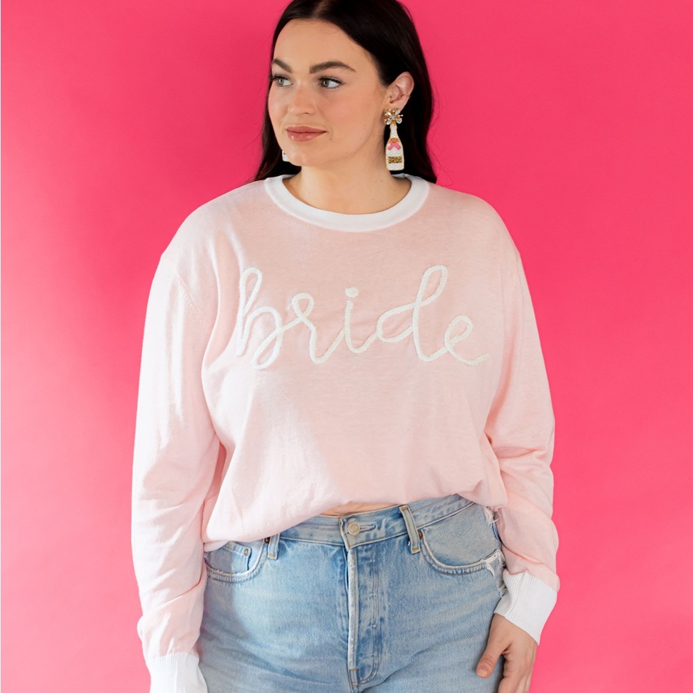 Queen of Sparkles Long Sleeve Bride Sweater